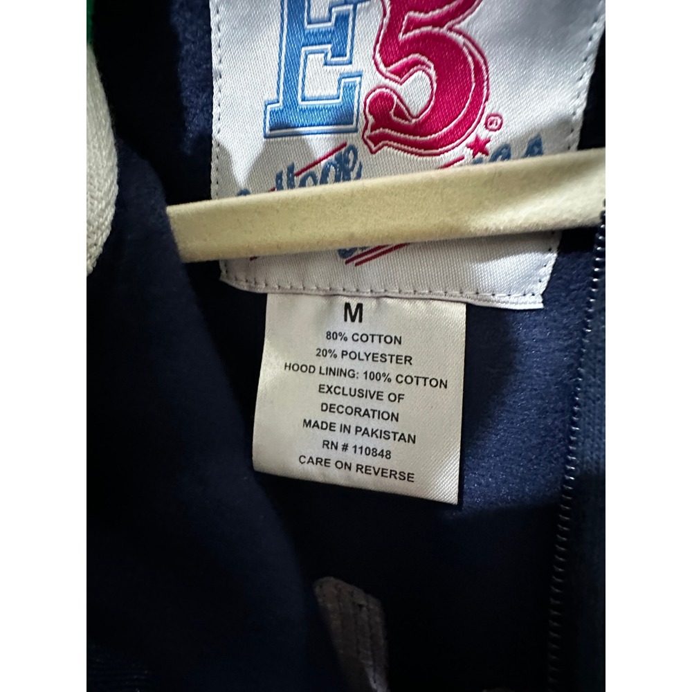 E5 Notre Dame Fighting Irish Hoodie Women Medium Navy Sequin Full Zip Sweatshirt - Picture 3 of 5